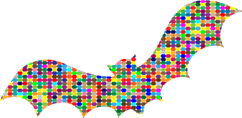 Mosaïque colorée bat