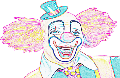 Skica barevný klaun