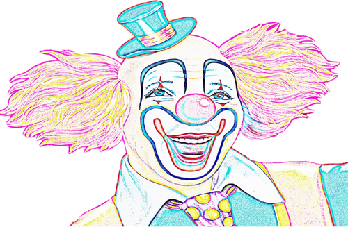 Kleurrijke clown schets