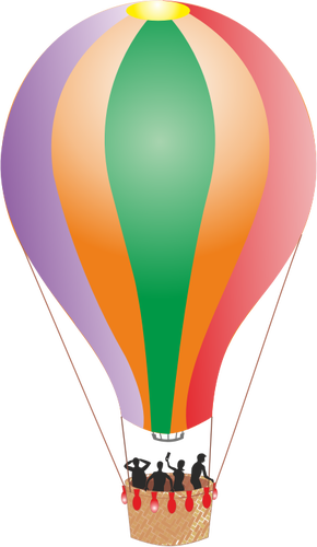 Hot air balloon with people