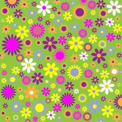 Teste padrão floral em fundo verde