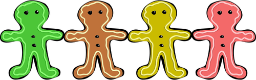 Colorful gingerbread men