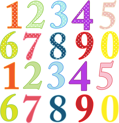 رسم توضيحي للأرقام الملونة