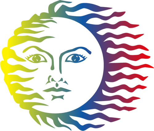 Colorful Sun face