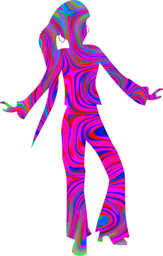 Dançarino de discoteca colorido