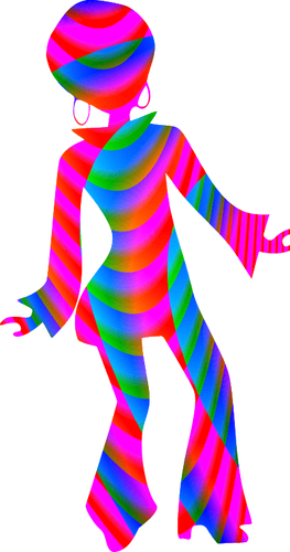 Disco girl silhouette