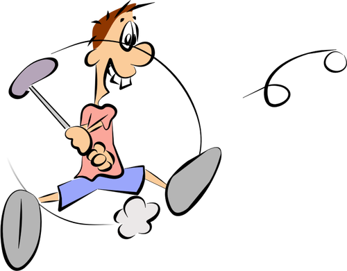 Cartoon golfspeler