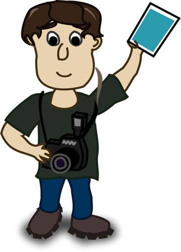 Vector image of boy photographer