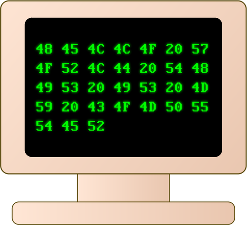 Ilustración vectorial de la pantalla del ordenador estilo antiguo