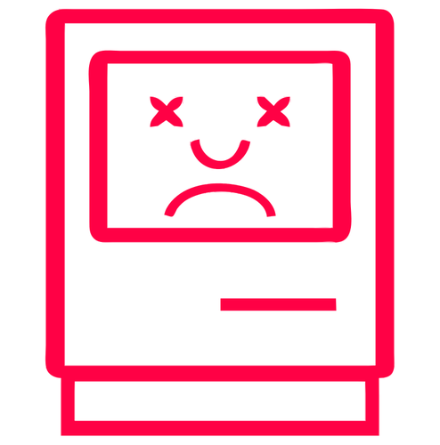 Smutný starý počítač Mac Vektor Klipart