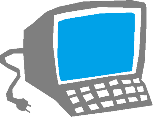 Desktop computer silhouette vector illustration