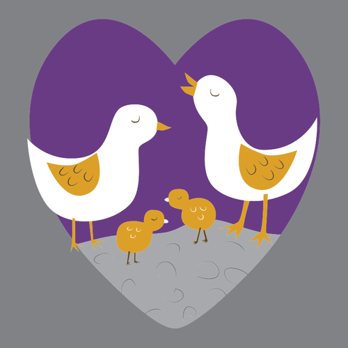 Prediseñadas de vector de amar familia chick