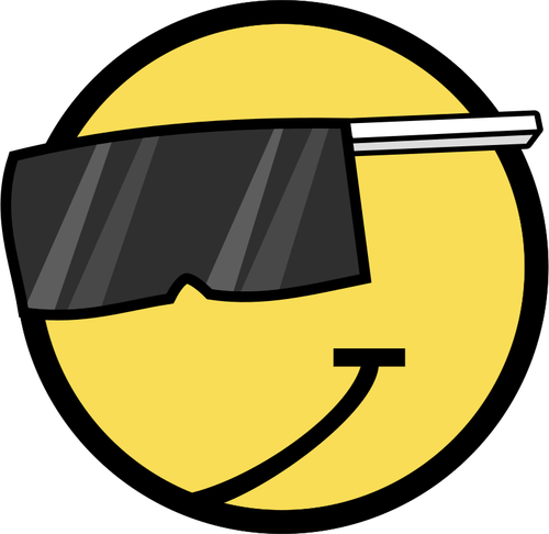 Emoticon with cool face