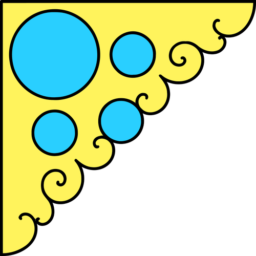 パステル カラーの青と黄色のコーナー装飾のベクトル グラフィック