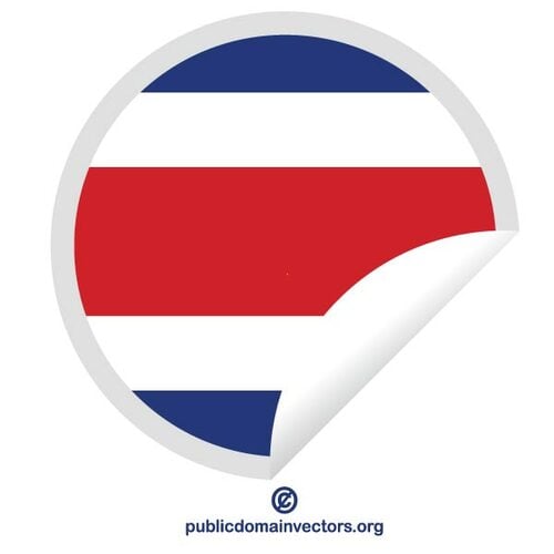 Bandeira da Costa Rica rodada da etiqueta