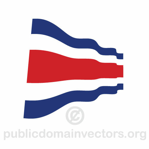 Costa Rican wavy flag vector