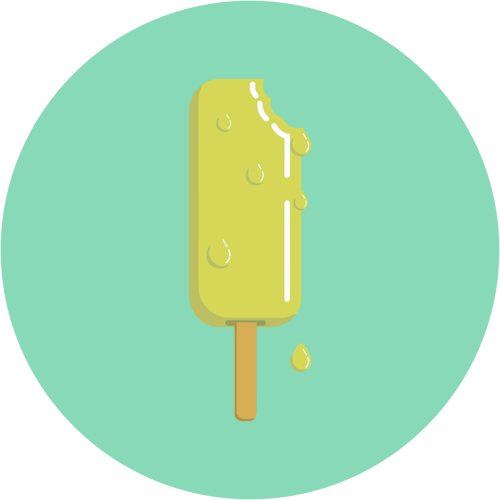 Verde helado en dibujo vectorial de palo