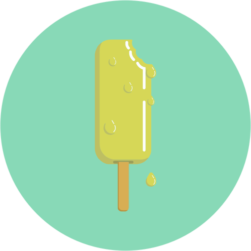 Green ice cream on stick vector drawing