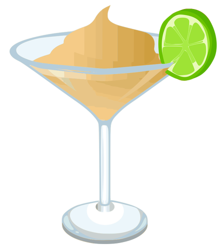 Martini with lime slice vector graphics