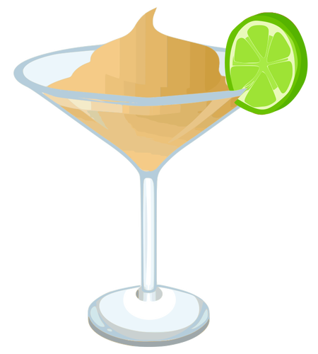 Martini with lime slice vector graphics