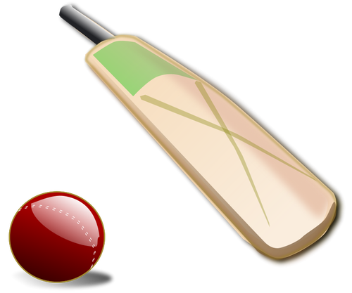 क्रिकेट बैट और बॉल वेक्टर चित्र