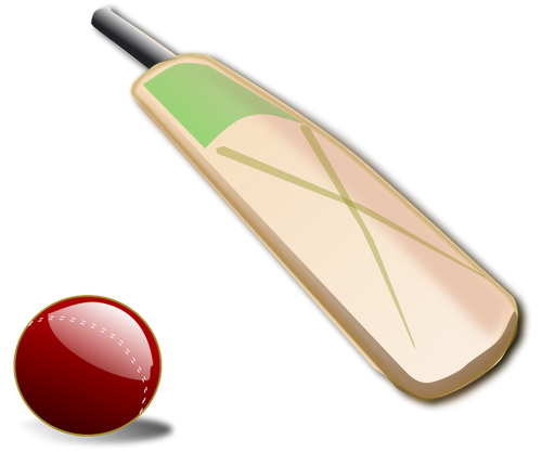 Cricket bat og ball vector illustrasjoner