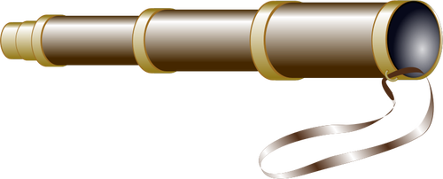 Vector image of brown spyglass with brass rings