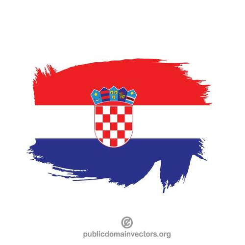 क्रोएशिया का ध्वज चित्रित