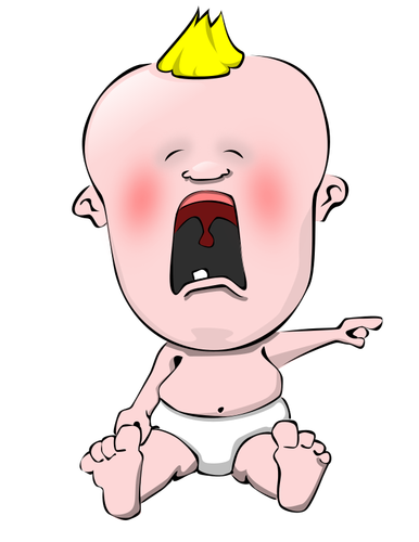 Crying Baby Vector Caricature