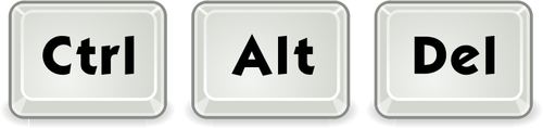 Kombinace kláves Ctrl + Alt + Delete Vektor Klipart