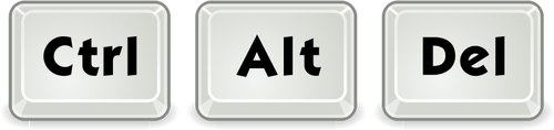 Ctrl+Alt+Delete key combination vector clip art