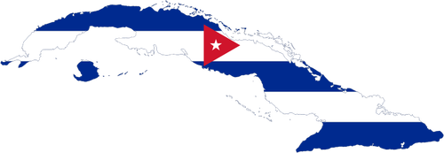 Cubaanse vlag en kaart