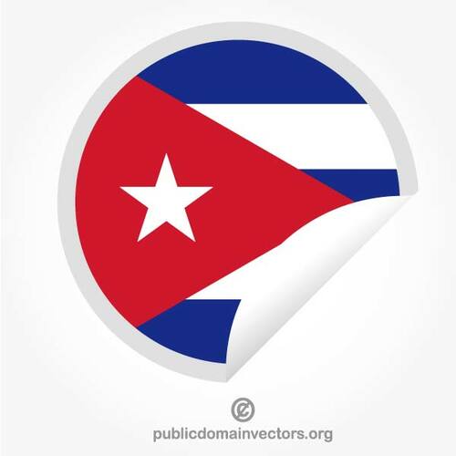 פילינג מדבקה עם דגל קובה