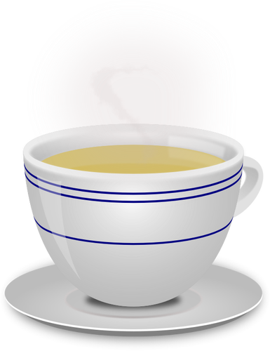 一个简单的蒸茶杯与飞碟的矢量图像