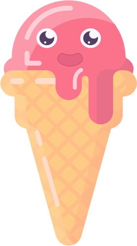Cono de helado de fresa | Vectores de dominio público