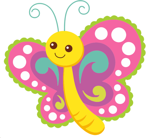 Colorful cartoon butterfly