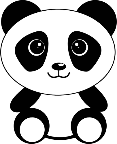  Kartun gambar Panda Domain publik vektor