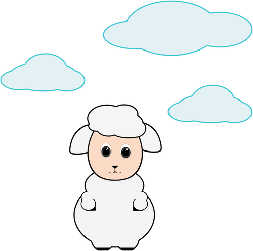 可爱的羊羔在云