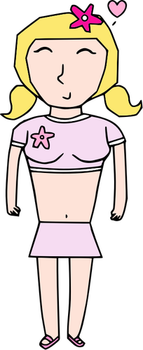 Cartoon teenage girl