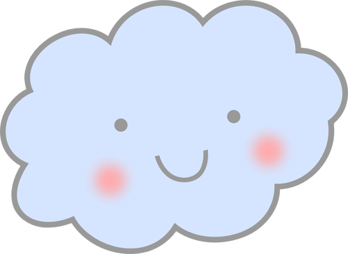 Ładny uśmiechający się wektor chmura rysunek