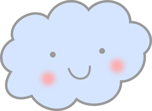 Cute smiling cloud vector drawing