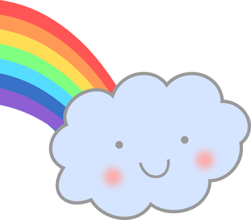 Cute cloud with rainbow vector image