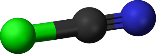 Imagen 3D del cloruro de cianógeno