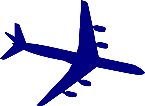 Douglas DC-8 blauwe silhouet vector afbeelding