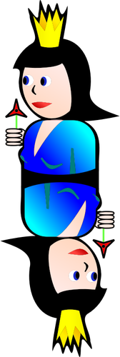 डबल हीरे के क्वीन कार्टून वेक्टर क्लिप आर्ट