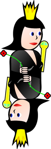 Seni klip ganda Ratu kartu skop kartun vektor