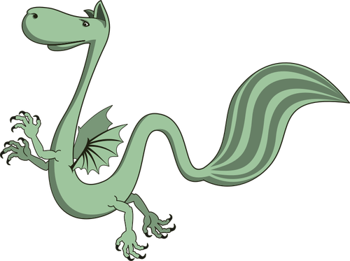 Dragão verde, estilo cartoon