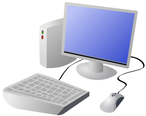 कार्टून डेस्कटॉप कंप्यूटर वेक्टर छवि