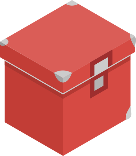 Vector image of red storage box with lid