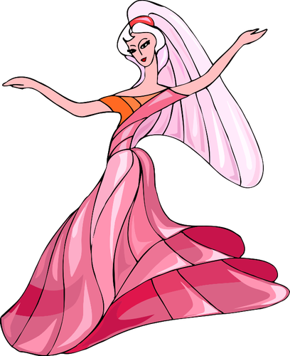 Rosa klänning dansare